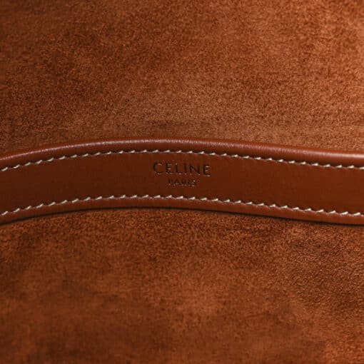 CELINE Smooth Calfskin Cuir Triomphe Cabas Drawstring Tan - Image 6