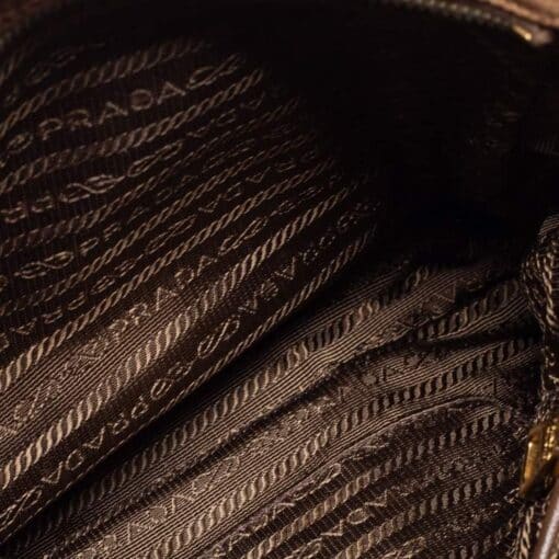 Prada Brown Tessuto Nylon and Leather Crossbody Bag. - Image 3