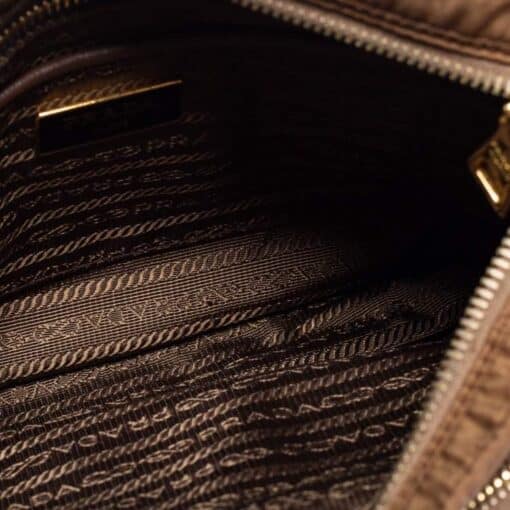 Prada Brown Tessuto Nylon and Leather Crossbody Bag. - Image 4