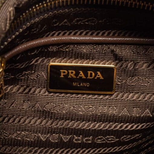 Prada Brown Tessuto Nylon and Leather Crossbody Bag. - Image 5
