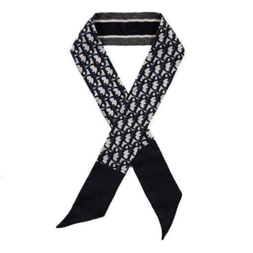 Christian Dior Silk Oblique Mitzah Scarf Blue. - Image 2