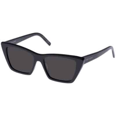 SAINT LAURENT Acetate Mica Ladies Cat Eye Sunglasses Black.