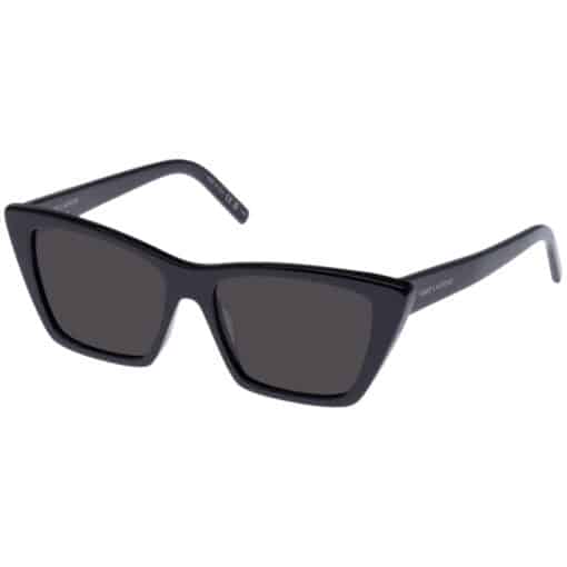 SAINT LAURENT Acetate Mica Ladies Cat Eye Sunglasses Black.