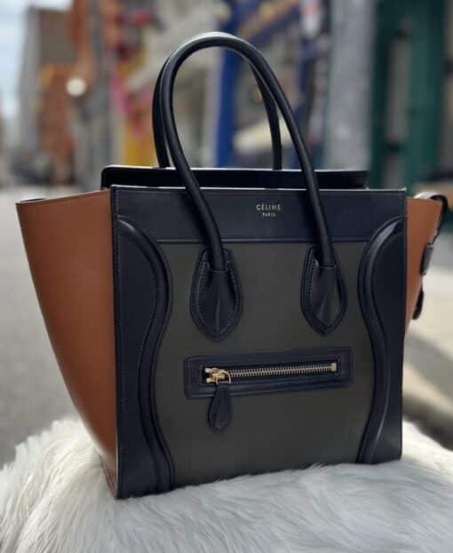 CELINE Smooth Calfskin Micro Tri-Colour Luggage Black - Image 9