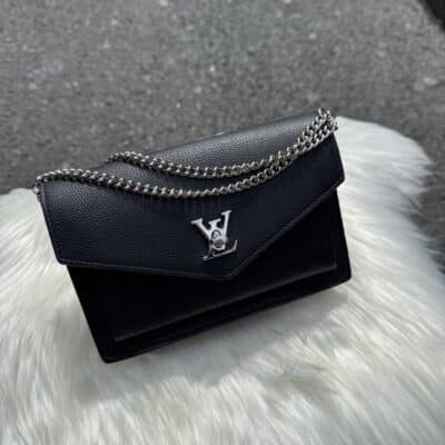 Louis Vuitton Soft Calfskin My Lockme Chain Pochette Black
