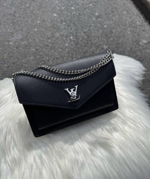 Louis Vuitton Soft Calfskin My Lockme Chain Pochette Black