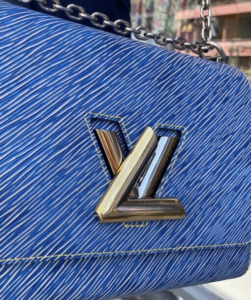 Louis Vuitton EPI Leather Twist Shoulder Bag MM Denim Colour - Image 18