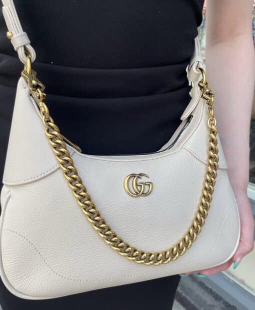 GUCCI Goatskin Small Aphrodite Shoulder Bag Mystic White - Image 17