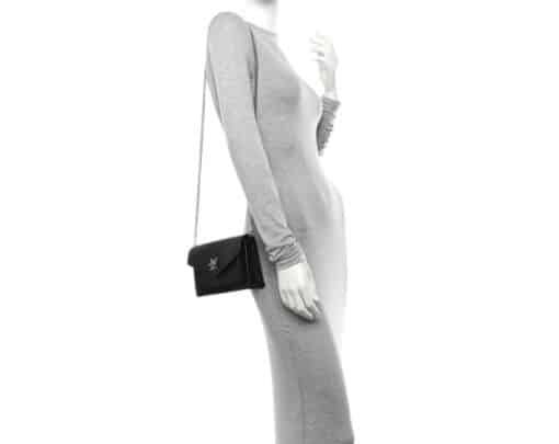 Louis Vuitton Soft Calfskin My Lockme Chain Pochette Black - Image 9