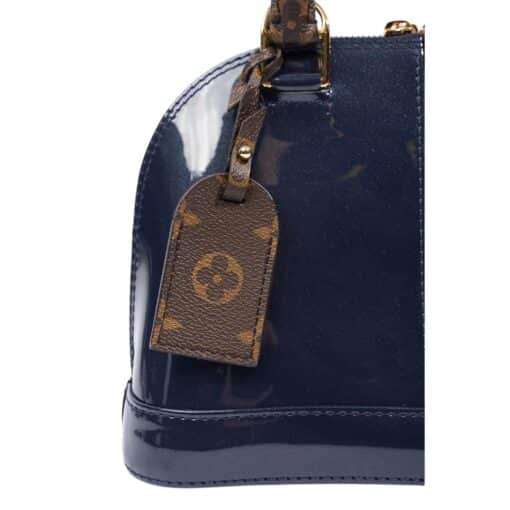 Louis Vuitton Patent leather Monogram Alma BB Marine. - Image 5