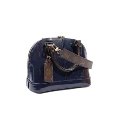 Louis Vuitton Patent leather Monogram Alma BB Marine.