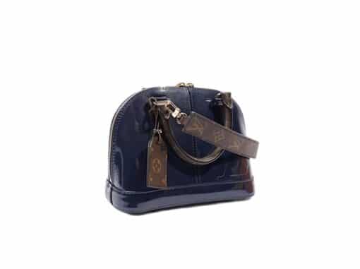 Louis Vuitton Patent leather Monogram Alma BB Marine.