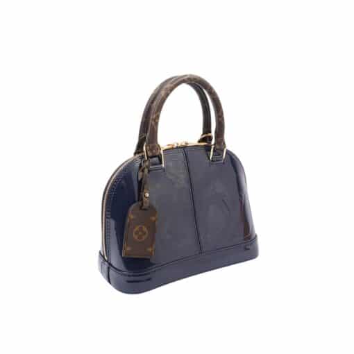 Louis Vuitton Patent leather Monogram Alma BB Marine. - Image 10