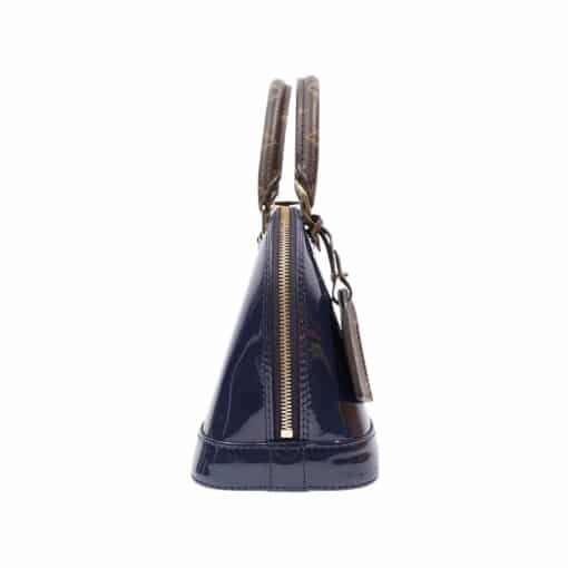Louis Vuitton Patent leather Monogram Alma BB Marine. - Image 12
