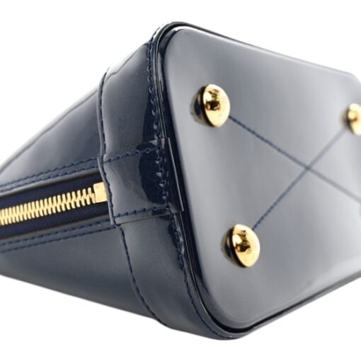 Louis Vuitton Patent leather Monogram Alma BB Marine. - Image 14