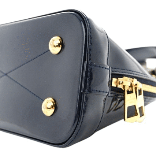 Louis Vuitton Patent leather Monogram Alma BB Marine. - Image 15