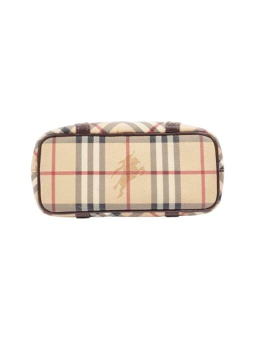 Burberry Brown Check Tote Leather/ Canvas Handbag - Image 6