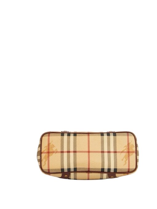 Burberry Brown Check Tote Leather/ Canvas Handbag - Image 8