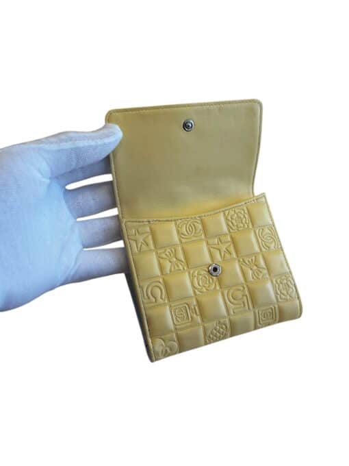 CHANEL Lambskin Precious Symbols French Flap Wallet Chartreus - Image 6