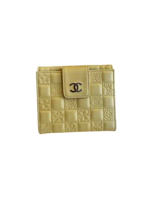 CHANEL Lambskin Precious Symbols French Flap Wallet Chartreus - Image 10