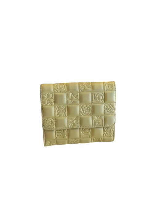 CHANEL Lambskin Precious Symbols French Flap Wallet Chartreus - Image 11