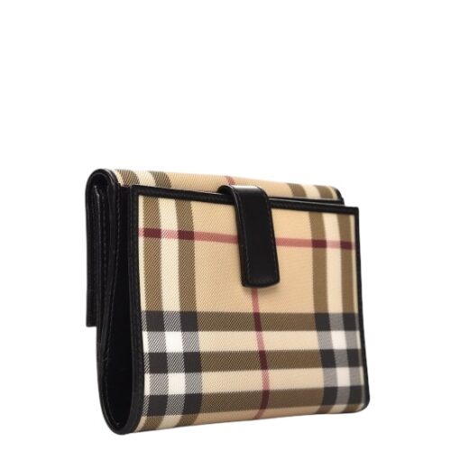 BURBERRY Nova Check Compact Wallet Black - Image 8