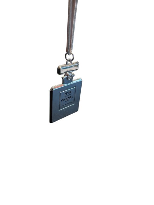CHANEL No. 19 Perfume Bottle Long Necklace Silver - Image 3