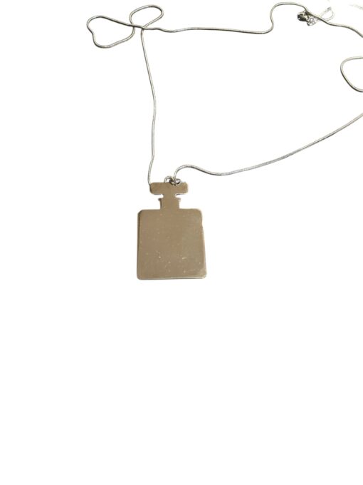 CHANEL No. 19 Perfume Bottle Long Necklace Silver - Image 7