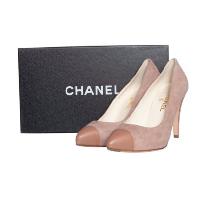 Chanel Pink Cap Toe Pumps (Size 38.5)