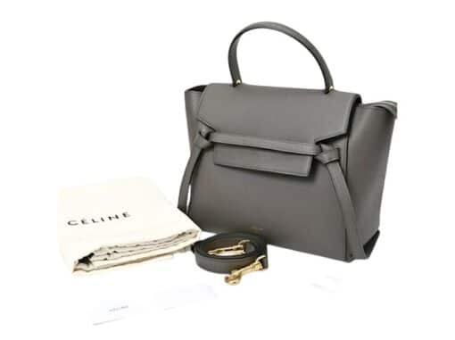 CELINE Grained Calfskin Micro Belt Bag Grey. - Image 5