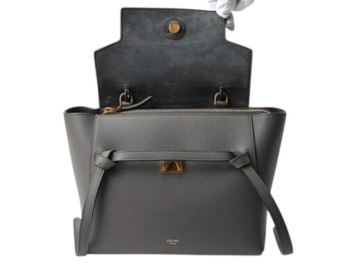 CELINE Grained Calfskin Micro Belt Bag Grey. - Image 7
