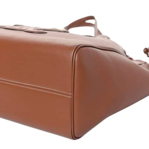 CELINE Smooth Calfskin Cuir Triomphe Cabas Drawstring Tan - Image 10