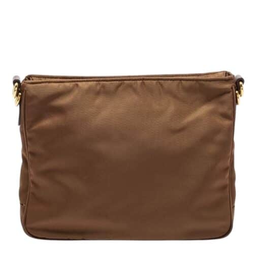 Prada Brown Tessuto Nylon and Leather Crossbody Bag. - Image 8