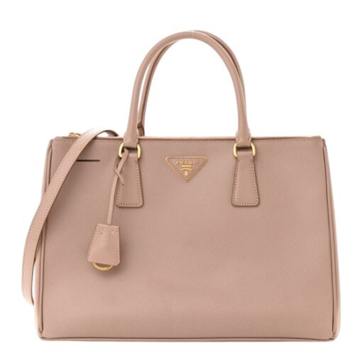 PRADA Saffiano Medium Galleria Double Zip Tote Cammeo.
