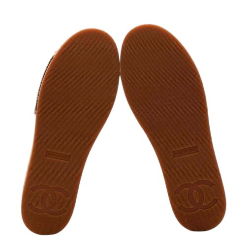 CHANEL Tweed Cork CC Mule Sandal off white (Size 38) - Image 2