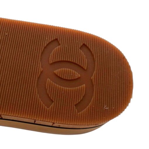 CHANEL Tweed Cork CC Mule Sandal off white (Size 38) - Image 3