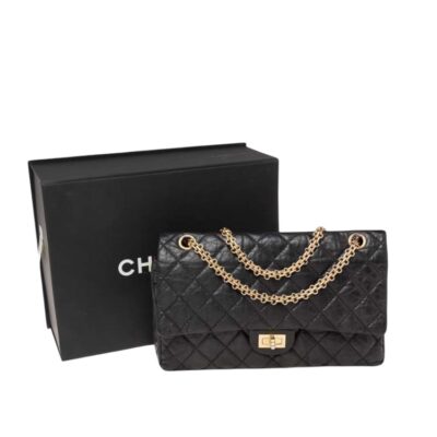 CHANEL Aged Calfskin Quilted 2.55 Reissue 227 Flap Black.