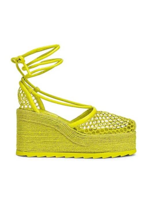 BOTTEGA VENETA Stretch Lace Up Espadrilles Kiwi (Size 37) - Image 3