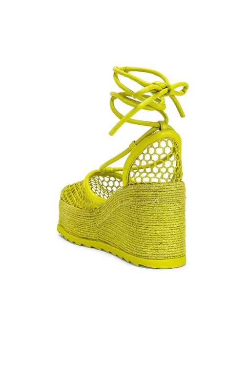 BOTTEGA VENETA Stretch Lace Up Espadrilles Kiwi (Size 37) - Image 5