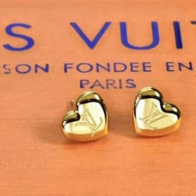 Louis Vuitton LV Heart Earrings In Gold-Tone Metal.