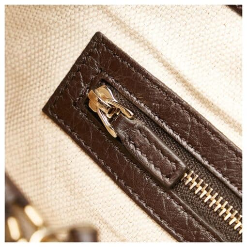 GUCCI Monogram Medium Diana Bamboo Top Handle Tote Dark Brown. - Image 5