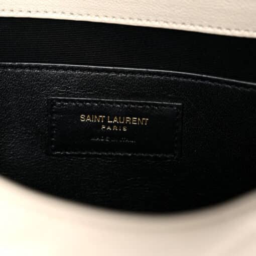 SAINT LAURENT Quilted Leather Becky Chain in Beige - Image 6