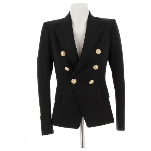 BALMAIN Ladies Jacket T.fr 34 Wool Black (Size 34) - Image 2