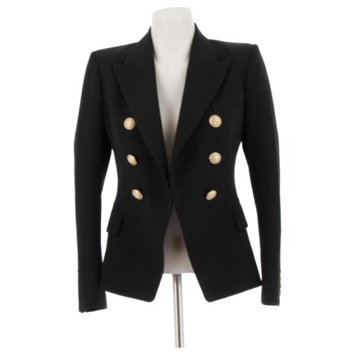 BALMAIN Ladies Jacket T.fr 34 Wool Black (Size 34) - Image 4