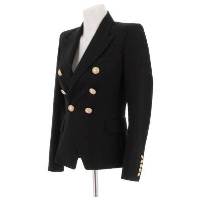 BALMAIN Ladies Jacket T.fr 34 Wool Black (Size 34)