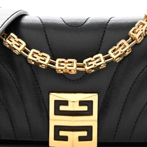 GIVENCHY Calfskin Quilted Micro 4G Soft Bag Black. - Image 4