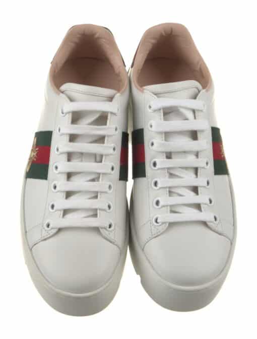 Gucci Leather Embroidered Accent Sneakers Women's (Size: 36) - Image 5