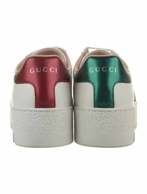 Gucci Leather Embroidered Accent Sneakers Women's (Size: 36) - Image 6