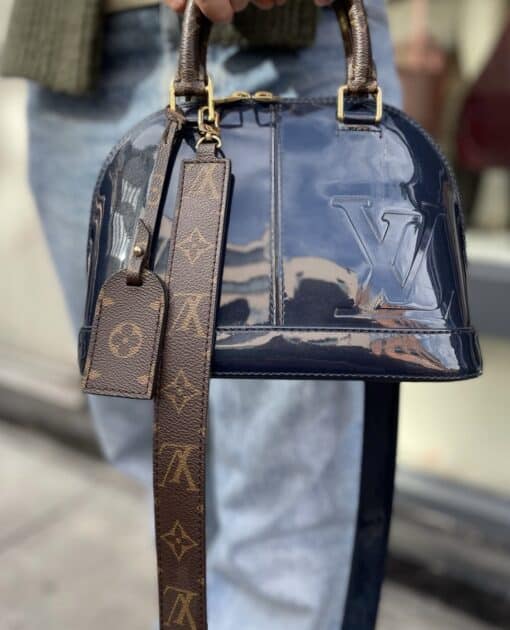 Louis Vuitton Patent Leather Monogram Alma BB Marine. - Image 16