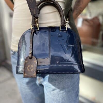 Louis Vuitton Patent Leather Monogram Alma BB Marine.
